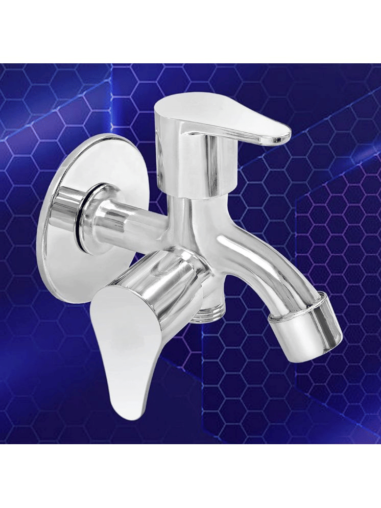 Bathfax FUSION ZINC ALLOY TWO WAY BIB TAP (PACK OF 1) Steel Toilet Tap (2 in 1 Cock)