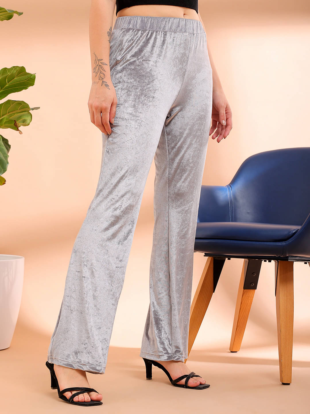     			Freehand Pack of 1 Polyester Regular Women's Casual Pants ( Grey )