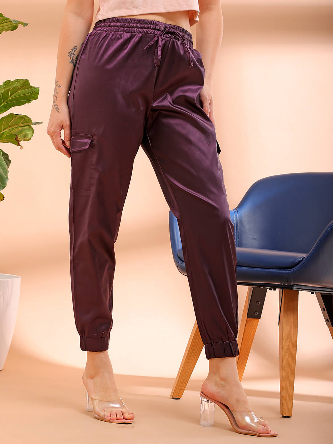     			Freehand Pack of 1 Polyester Regular Women's Joggers ( Purple )