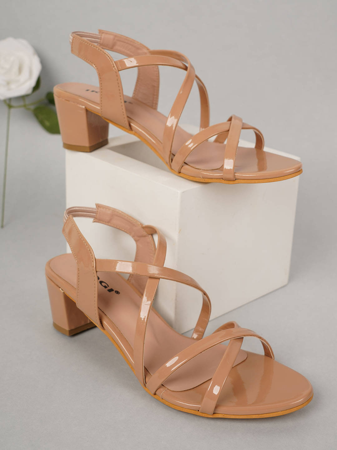     			IKAGI Beige Women's Sandal Heels