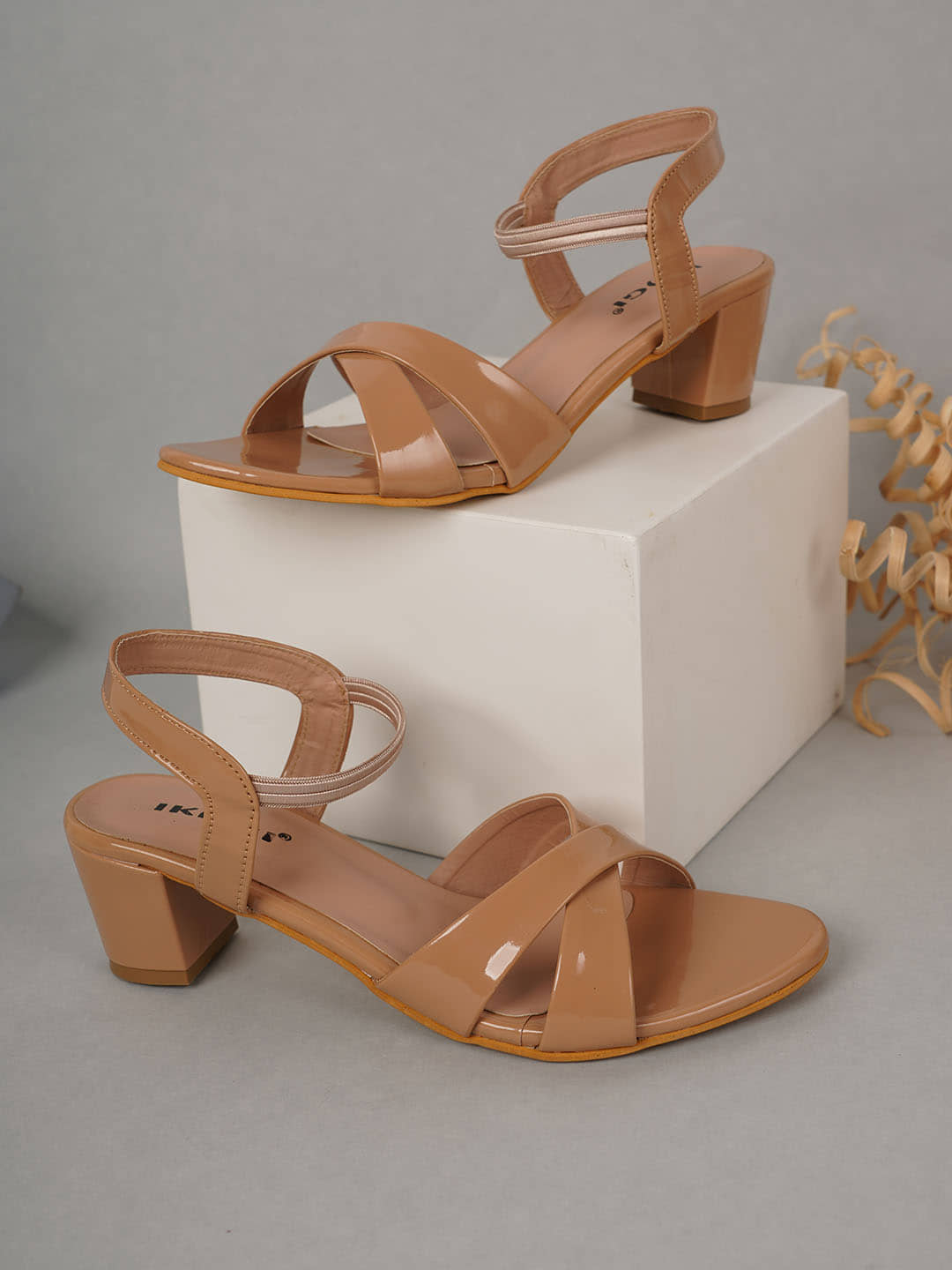 IKAGI Beige Women's Sandal Heels - Heels | Buy online on ZillyBuy