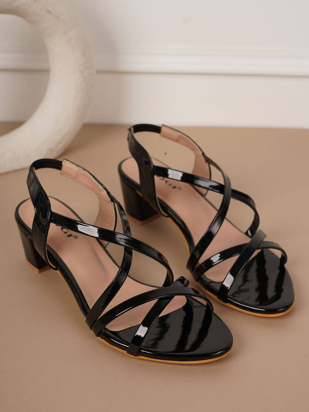     			IKAGI Black Women's Sandal Heels
