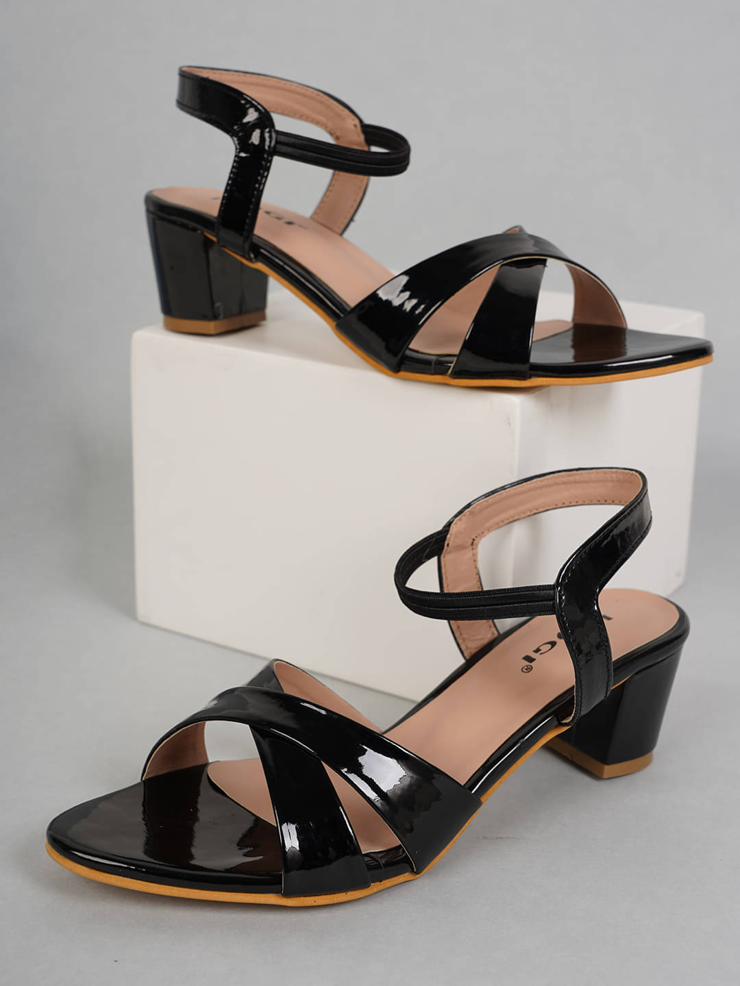     			IKAGI Black Women's Sandal Heels