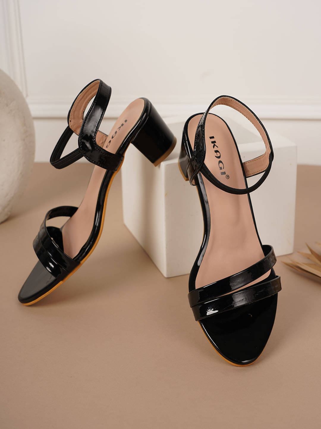     			IKAGI Black Women's Sandal Heels