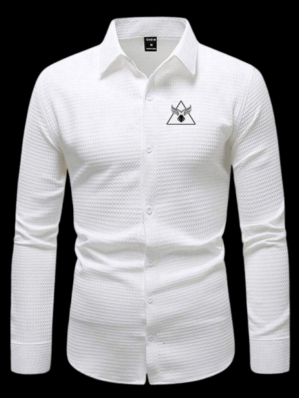     			IQVLI Cotton Blend Regular Fit Self Design Full Sleeves Men's Casual Shirt - White ( Pack of 1 )