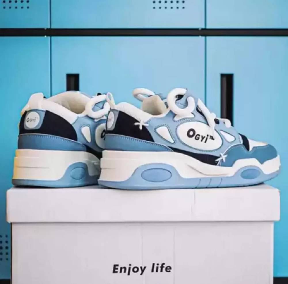     			PM Traders Ogiy Retro shoes For Men Blue Men's Sneakers