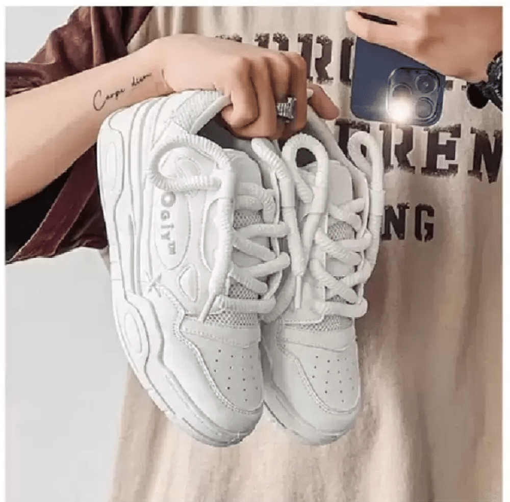     			PM Traders Ogiy Retro shoes For Men White Men's Sneakers