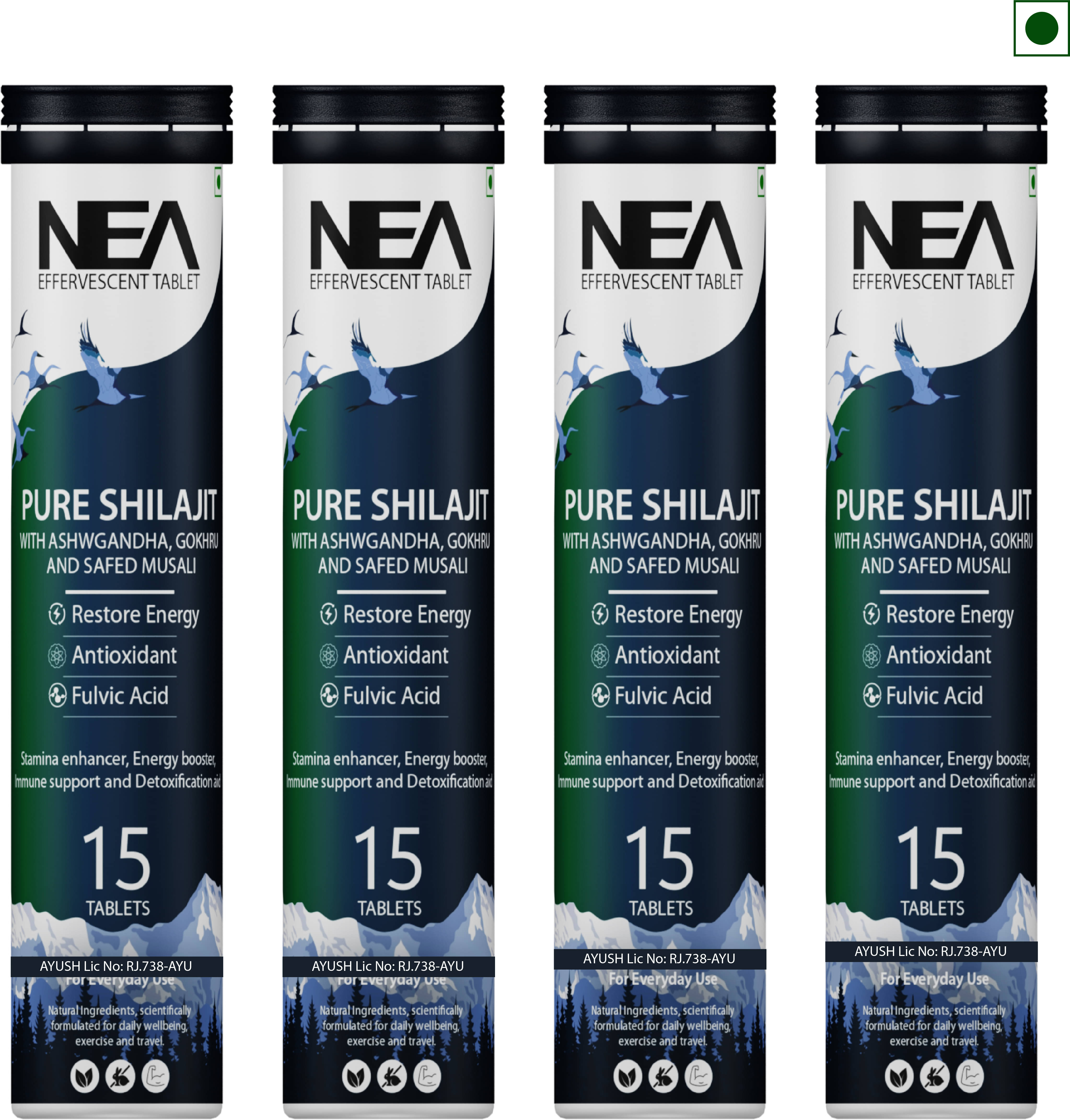 Nea Pure Shilajit Effervescent Tablet (60 days) with Ashwagandha Safed Musli Gokhru Nea Pure Shilajit Effervescent Tablet (60 days) with Ashwagandha Safed Musli Gokhru