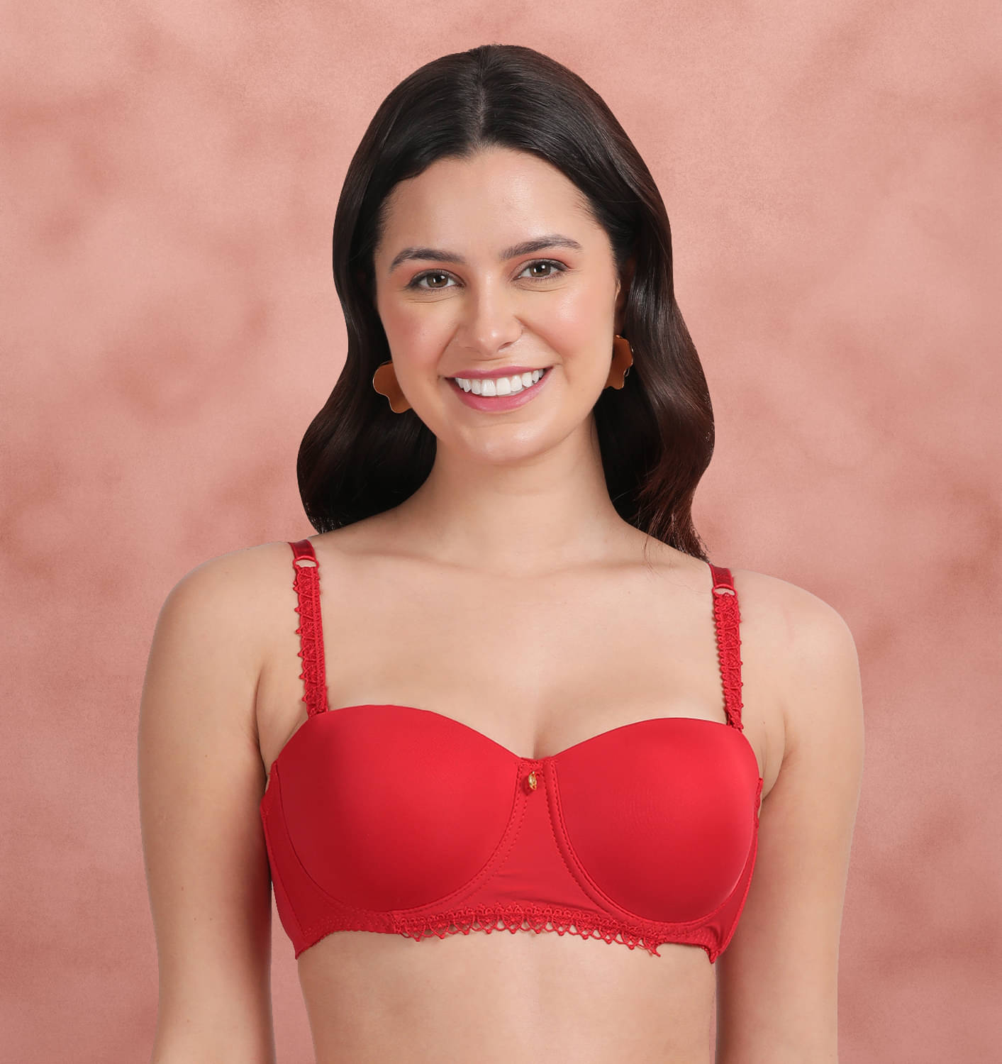     			Susie Pack of 1 Nylon Lightly Padded T-Shirt Bra For Women ( Red )