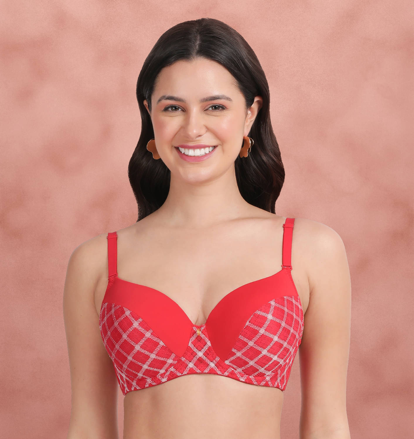     			Susie Pack of 1 Nylon Lightly Padded T-Shirt Bra For Women ( Red )