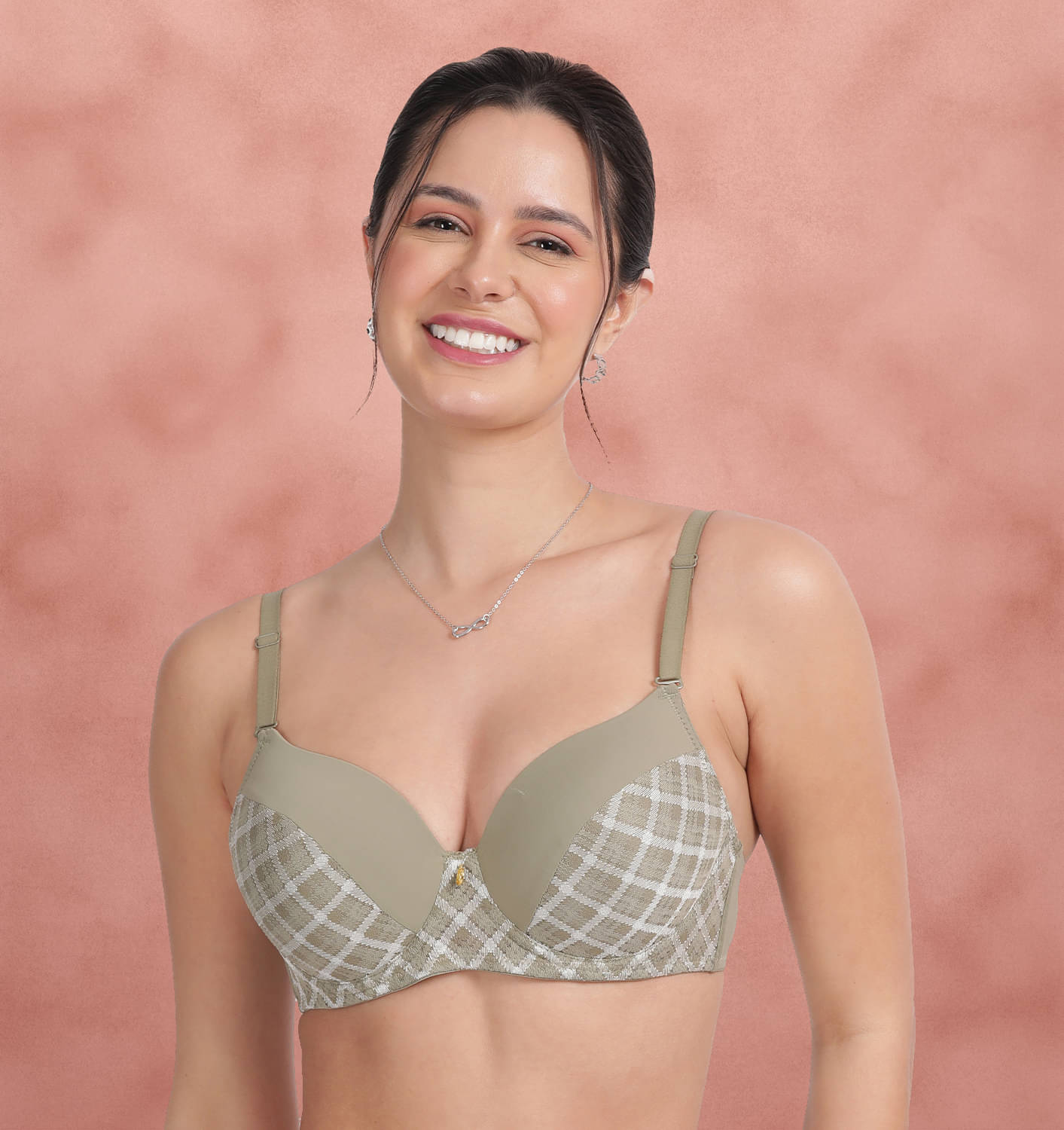 Susie Pack of 1 Nylon Lightly Padded T-Shirt Bra For Women ( Olive )     			Susie Pack of 1 Nylon Lightly Padded T-Shirt Bra For Women ( Olive )