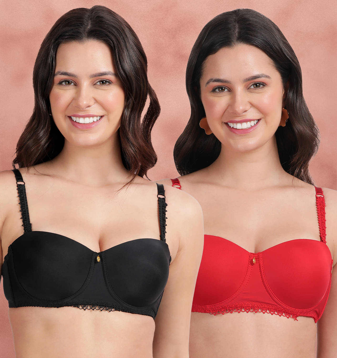 Susie Pack of 2 Nylon Lightly Padded T-Shirt Bra For Women ( Black )     			Susie Pack of 2 Nylon Lightly Padded T-Shirt Bra For Women ( Black )