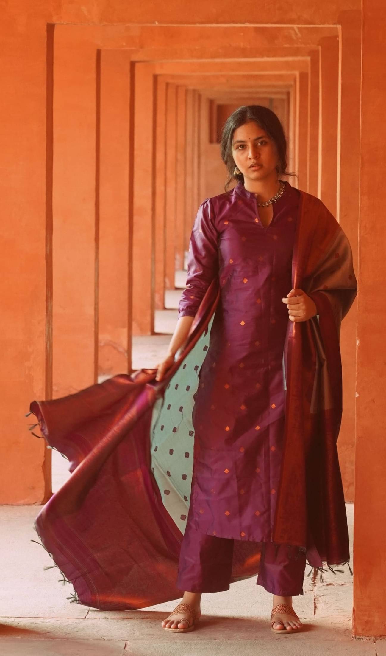 kedar fab Silk Blend Self Design Kurti With Pants Women's Stitched Salwar Suit - Purple ( Pack of 1 ) kedar fab Silk Blend Self Design Kurti With Pants Women's Stitched Salwar Suit - Purple ( Pack of 1 )