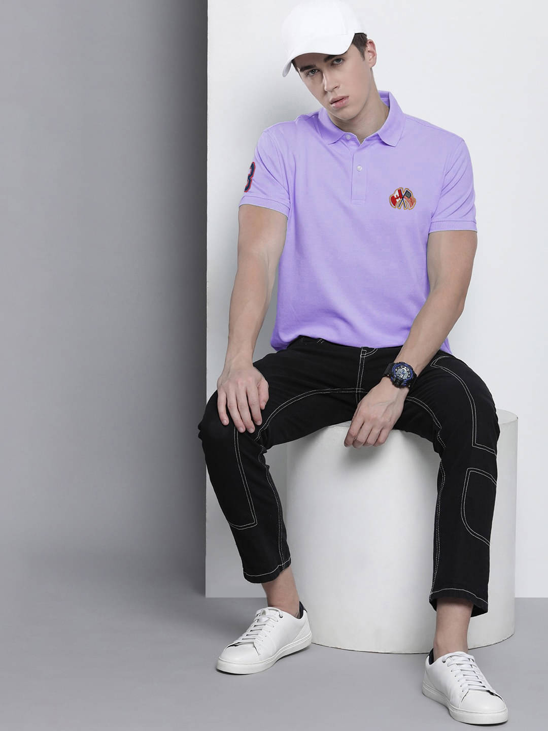 AIN6 Pack of 1 Cotton Blend Regular Fit Solid Half Sleeves Men's Polo T Shirt ( Purple ) AIN6 Pack of 1 Cotton Blend Regular Fit Solid Half Sleeves Men's Polo T Shirt ( Purple )
