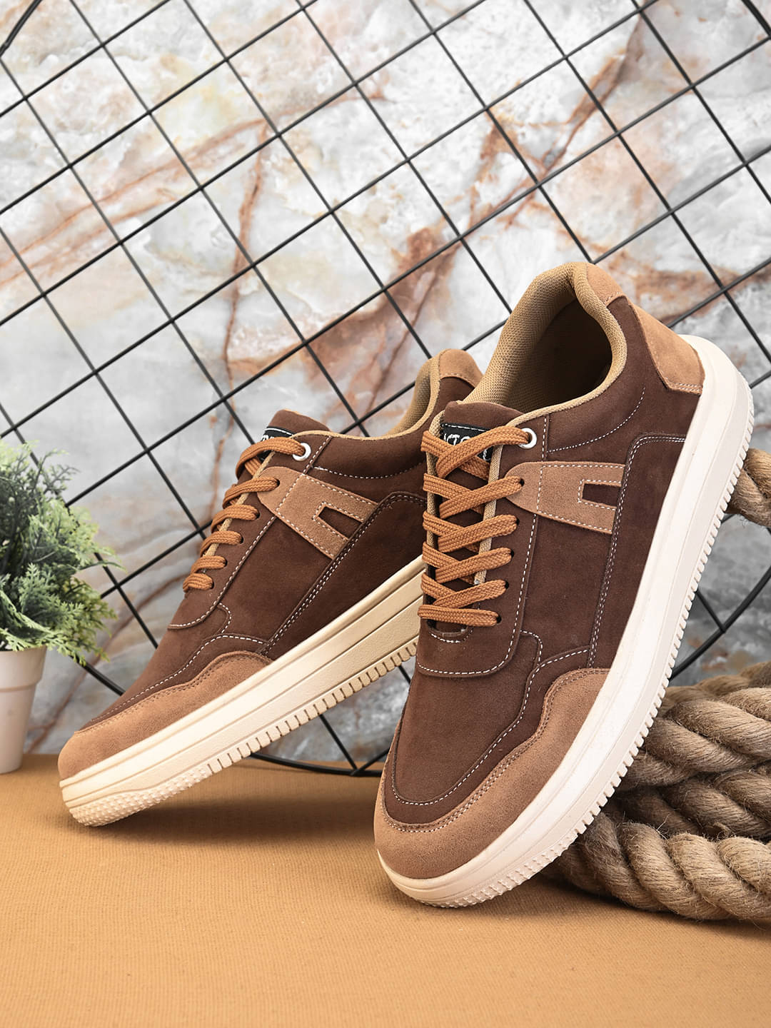     			Asteroid Fashion Colorblock Men's Casual Partywear Sneakers Tan Men's Sneakers