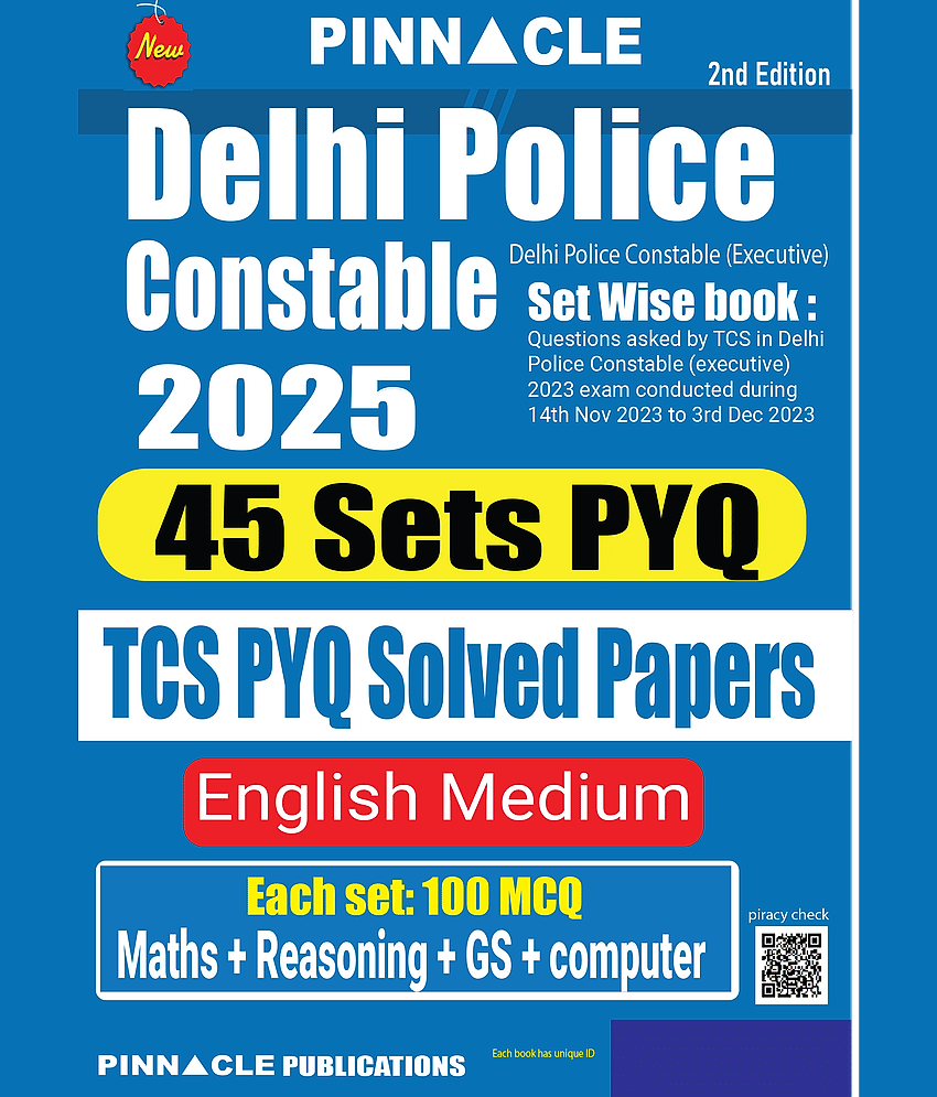 Delhi Police Constable 2025 TCS PYQ Solved Papers (45 Sets PYQ) 2nd edition English medium - Stationery | Buy online on ZillyBuy