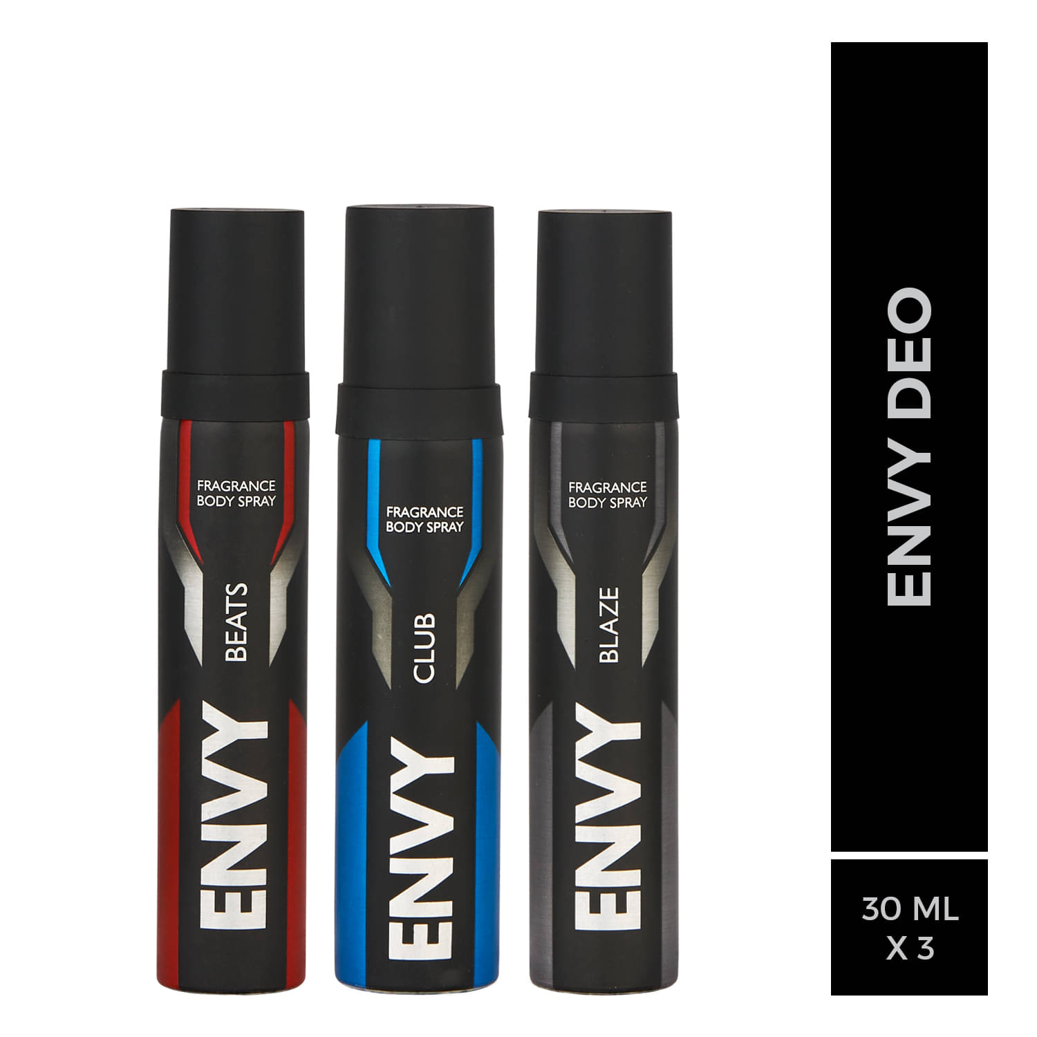     			Envy Beats, Blaze & Club Long Lasting Nano Deodorant Spray For Men 30 ml Each ( Pack of 3 )