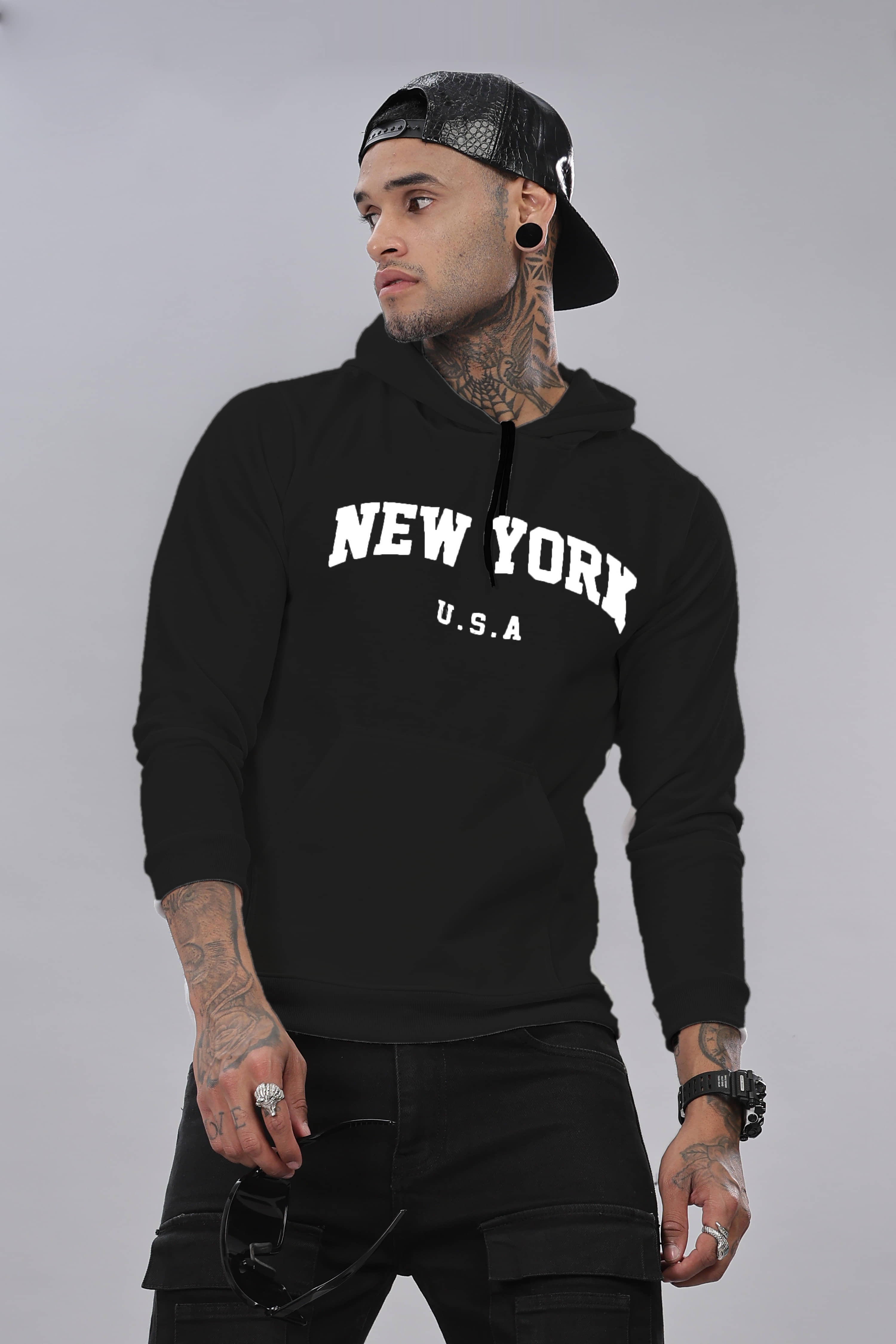 FABRIPPLE Fleece Hooded Men's Sweatshirt - Black ( Pack of 1 )