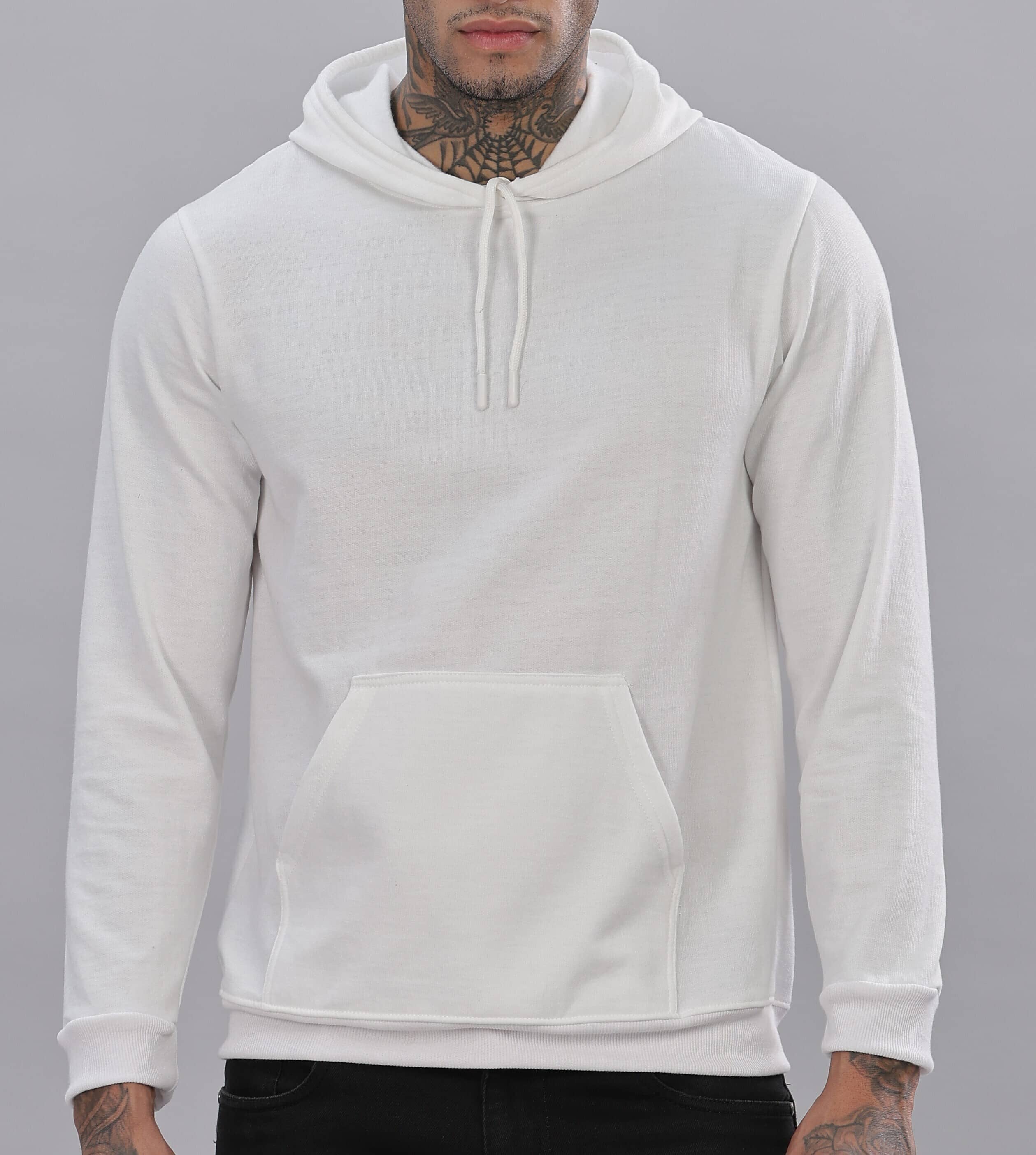 FABRIPPLE Fleece Hooded Men's Sweatshirt - White ( Pack of 1 )