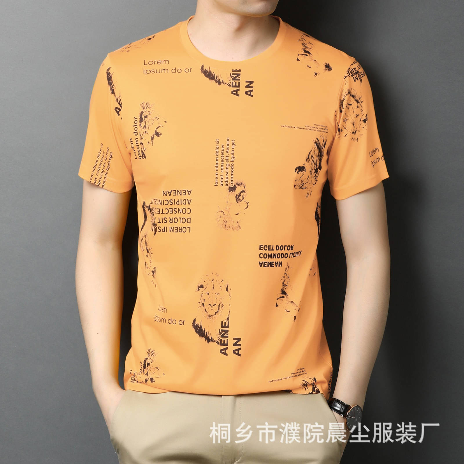     			FABRIPPLE Polyester Regular Fit Printed Half Sleeves Men's Round T-Shirt - Yellow ( Pack of 1 )