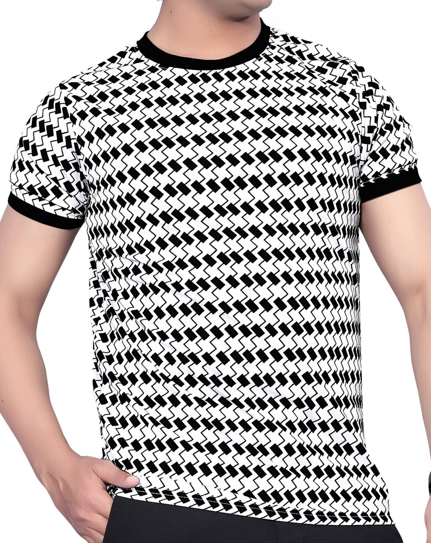 FABRIPPLE Polyester Regular Fit Printed Half Sleeves Men's Round T-Shirt - White ( Pack of 1 ) FABRIPPLE Polyester Regular Fit Printed Half Sleeves Men's Round T-Shirt - White ( Pack of 1 )