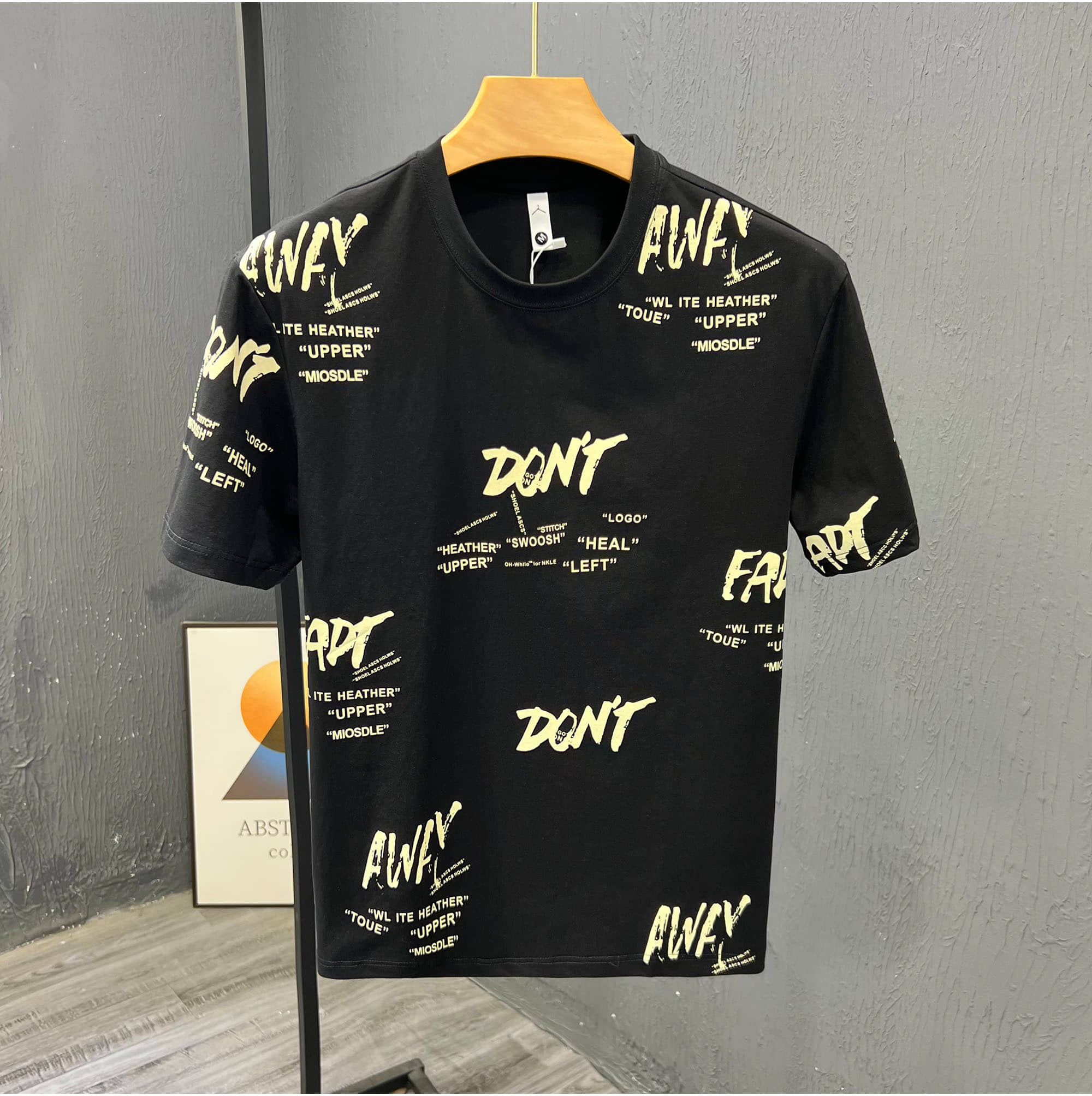 FABRIPPLE Polyester Regular Fit Printed Half Sleeves Men's Round T-Shirt - Black ( Pack of 1 )