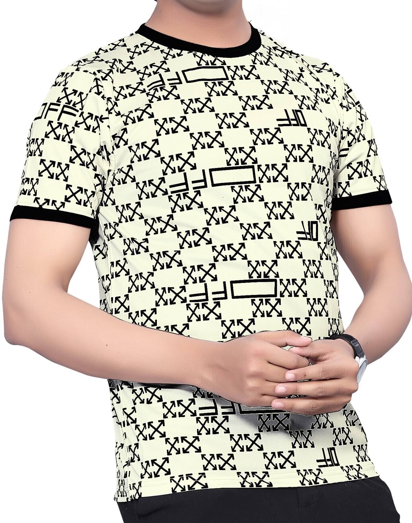     			FABRIPPLE Polyester Regular Fit Printed Half Sleeves Men's Round T-Shirt - White ( Pack of 1 )