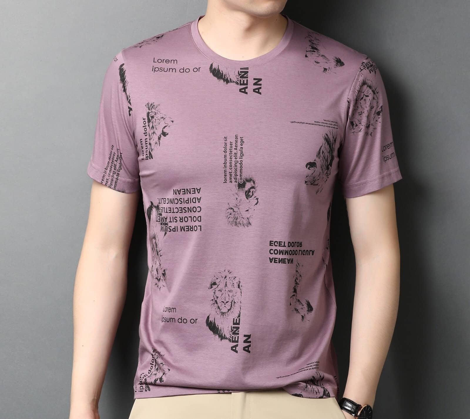 FABRIPPLE Polyester Regular Fit Printed Half Sleeves Men's Round T-Shirt - Purple ( Pack of 1 )