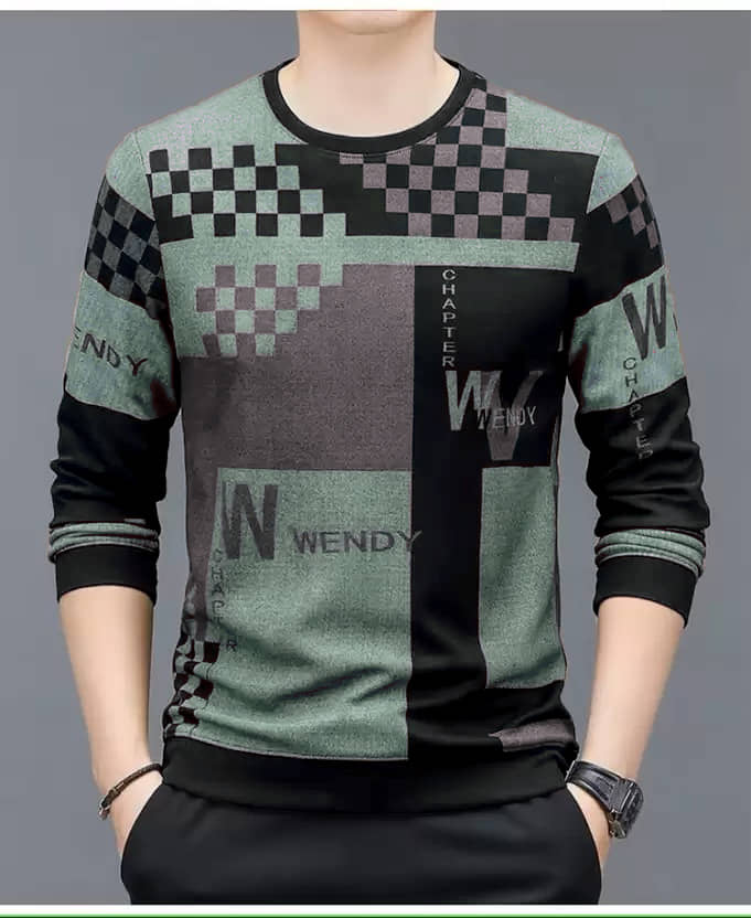 FABRIPPLE Polyester Regular Fit Printed Full Sleeves Men's Round T-Shirt - Purple ( Pack of 1 )