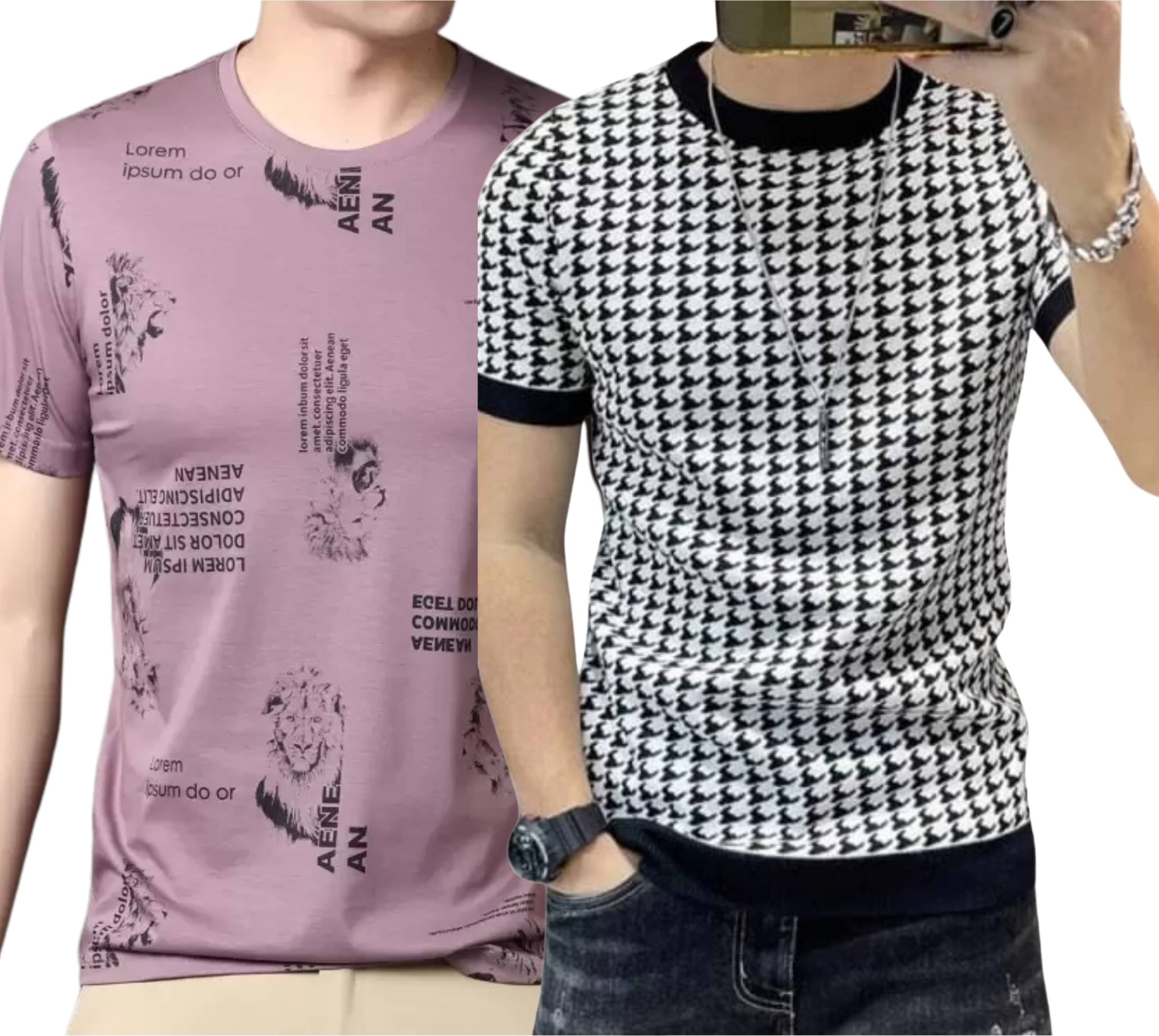 FABRIPPLE Polyester Regular Fit Self Design Half Sleeves Men's Round T-Shirt - Multicolor ( Pack of 1 ) FABRIPPLE Polyester Regular Fit Self Design Half Sleeves Men's Round T-Shirt - Multicolor ( Pack of 1 )
