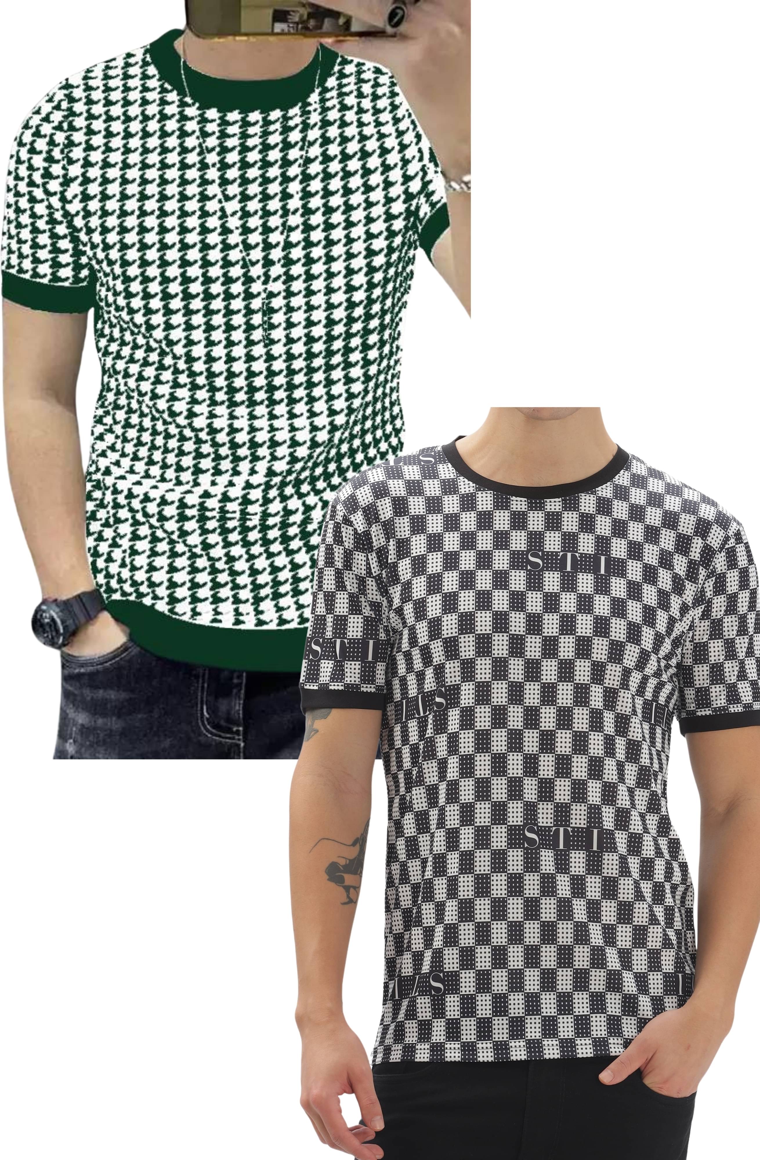 FABRIPPLE Polyester Regular Fit Self Design Half Sleeves Men's Round T-Shirt - Multicolor ( Pack of 1 ) FABRIPPLE Polyester Regular Fit Self Design Half Sleeves Men's Round T-Shirt - Multicolor ( Pack of 1 )