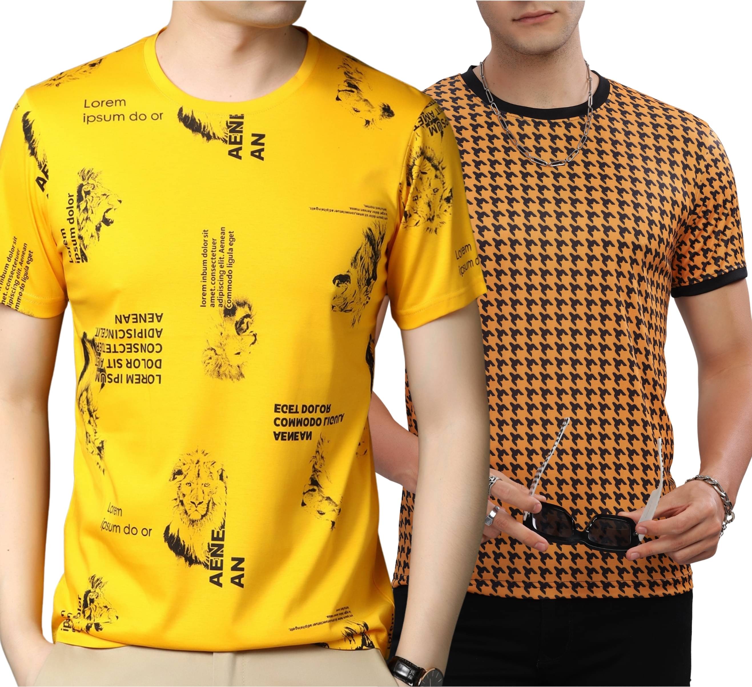 FABRIPPLE Polyester Regular Fit Self Design Half Sleeves Men's Round T-Shirt - Multicolor ( Pack of 1 ) FABRIPPLE Polyester Regular Fit Self Design Half Sleeves Men's Round T-Shirt - Multicolor ( Pack of 1 )