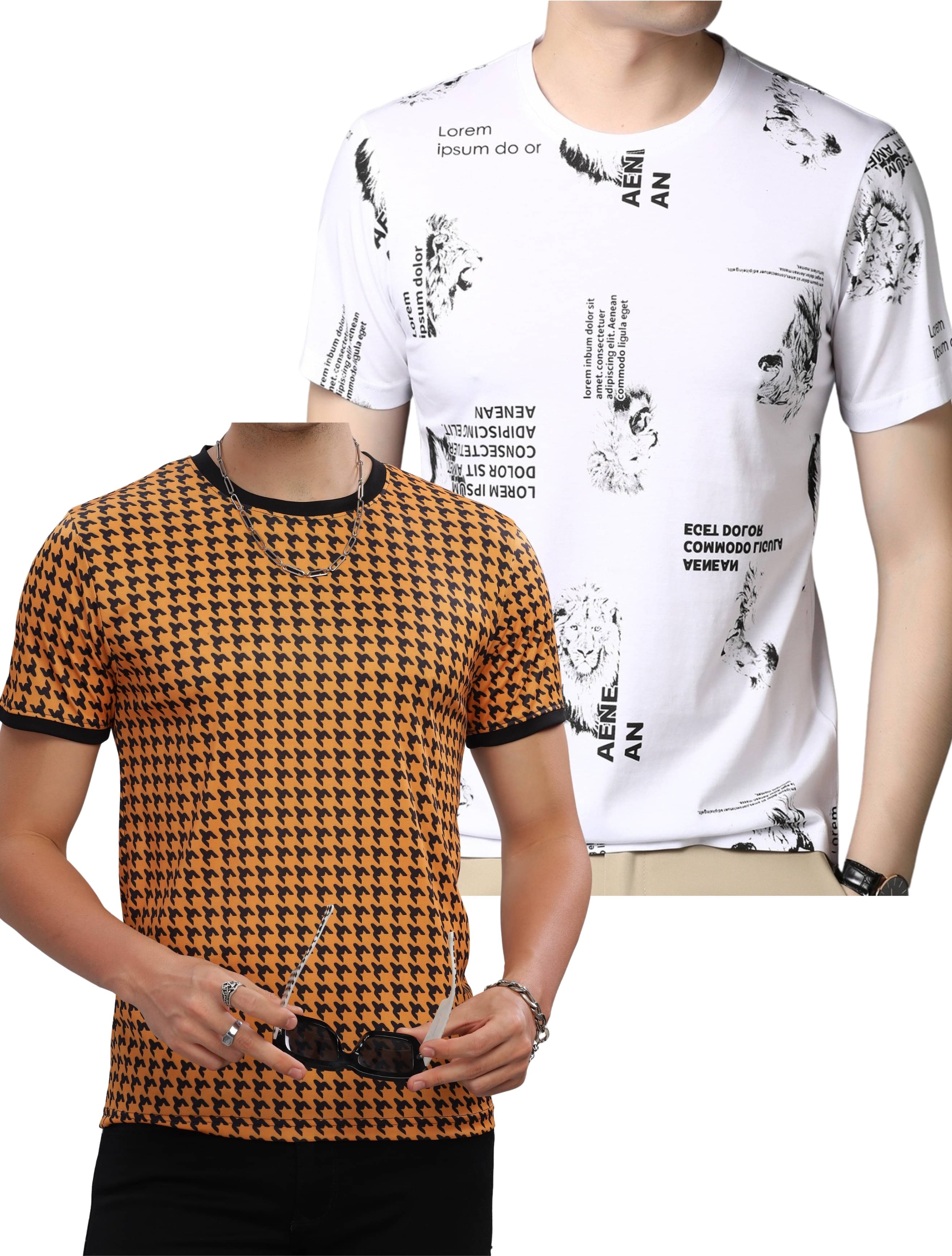 FABRIPPLE Polyester Regular Fit Self Design Half Sleeves Men's Round T-Shirt - Multicolor ( Pack of 1 ) FABRIPPLE Polyester Regular Fit Self Design Half Sleeves Men's Round T-Shirt - Multicolor ( Pack of 1 )
