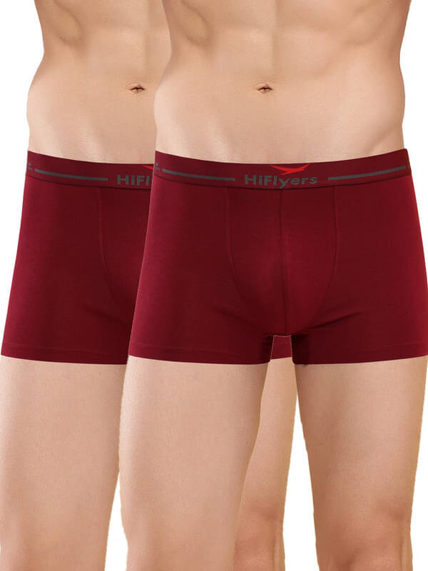 Hiflyers Pack of 2 Cotton Blend Trunks For Men's ( Maroon )     			Hiflyers Pack of 2 Cotton Blend Trunks For Men's ( Maroon )