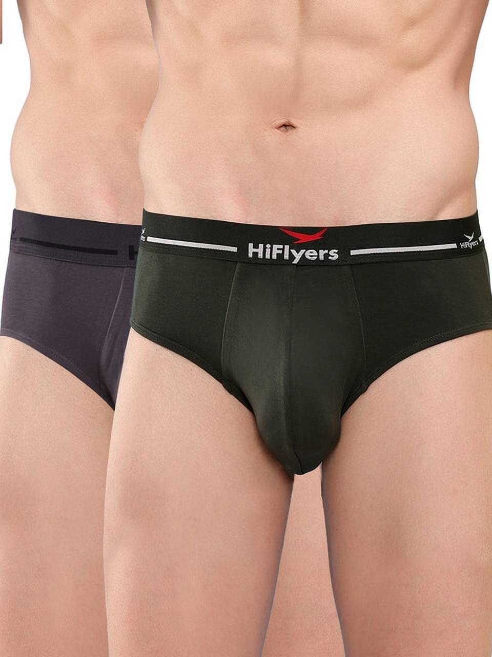 Hiflyers Pack of 2 Modal Briefs For Men's ( Grey )     			Hiflyers Pack of 2 Modal Briefs For Men's ( Grey )