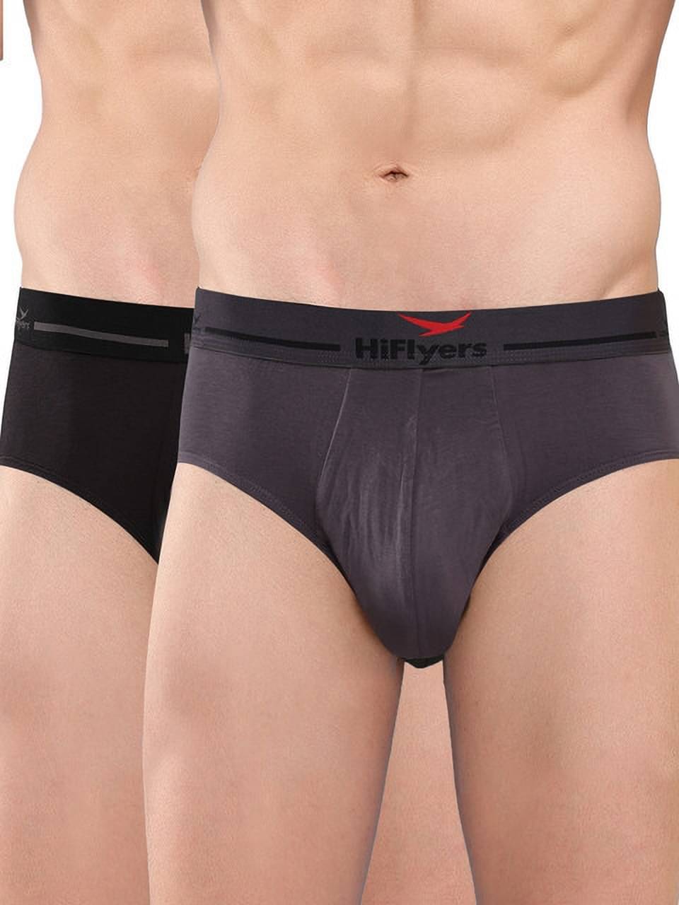 Hiflyers Pack of 2 Modal Briefs For Men's ( Black ) Hiflyers Pack of 2 Modal Briefs For Men's ( Black )