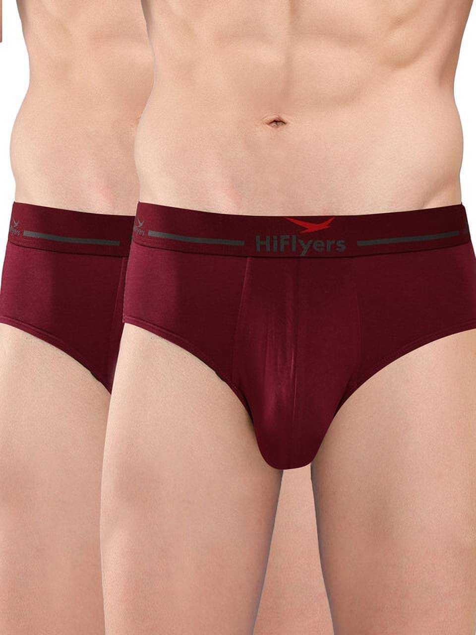 Hiflyers Pack of 2 Modal Briefs For Men's ( Maroon ) Hiflyers Pack of 2 Modal Briefs For Men's ( Maroon )