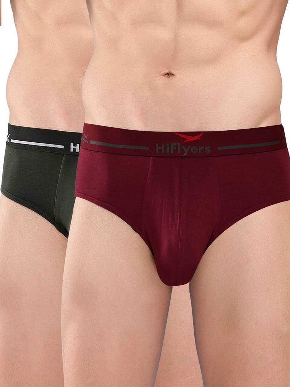 Hiflyers Pack of 2 Modal Briefs For Men's ( Maroon )     			Hiflyers Pack of 2 Modal Briefs For Men's ( Maroon )