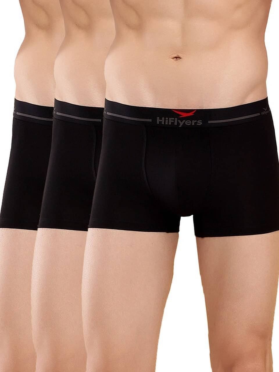     			Hiflyers Pack of 3 Cotton Blend Trunks For Men's ( Black )