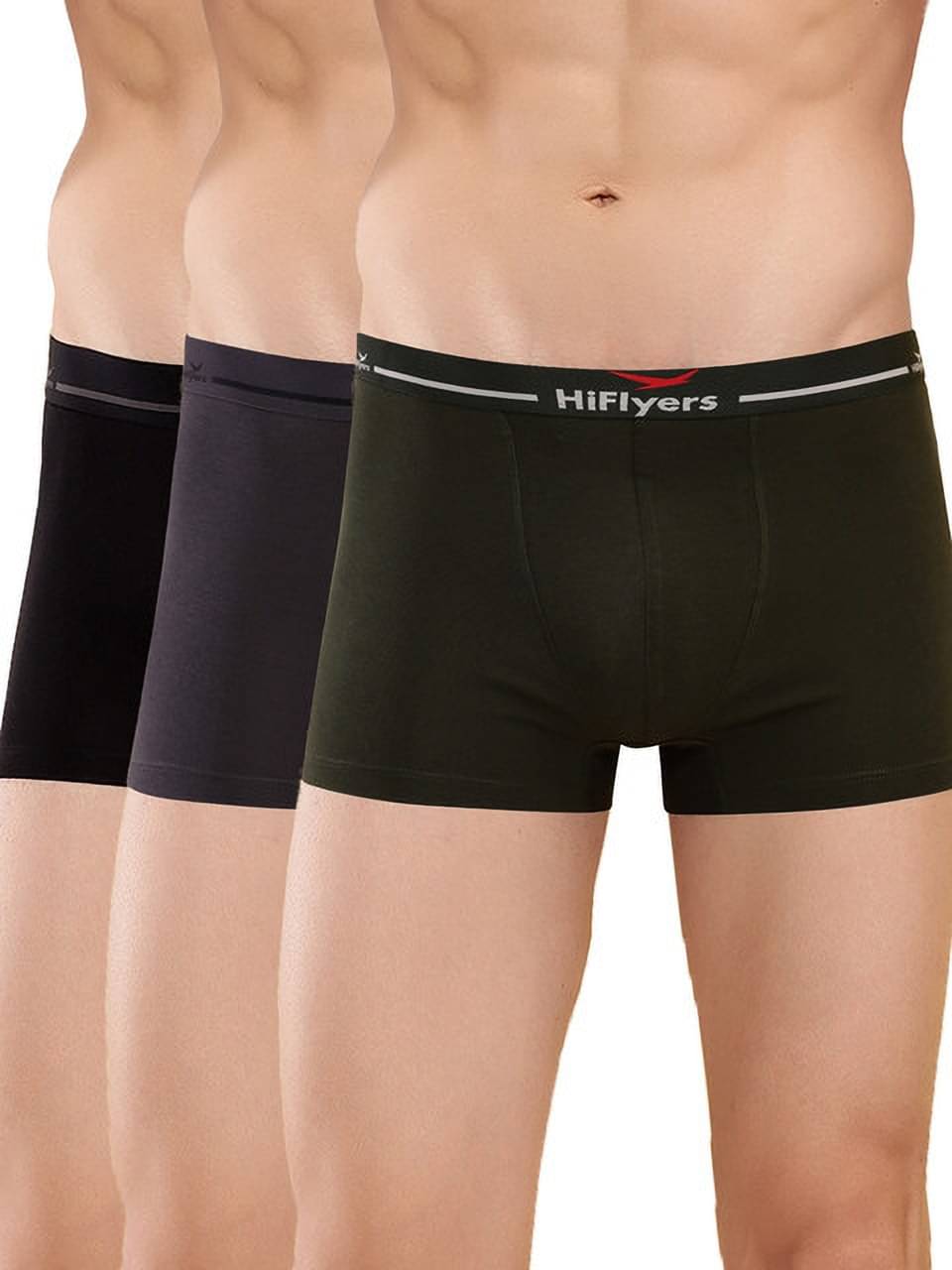 Hiflyers Pack of 3 Cotton Blend Trunks For Men's ( Black ) Hiflyers Pack of 3 Cotton Blend Trunks For Men's ( Black )
