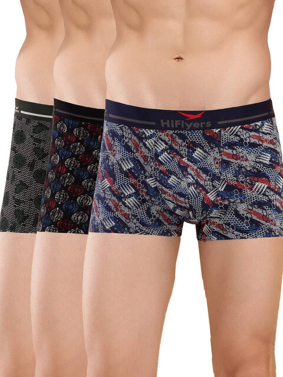 Hiflyers Pack of 3 Cotton Blend Trunks For Men's ( Black )