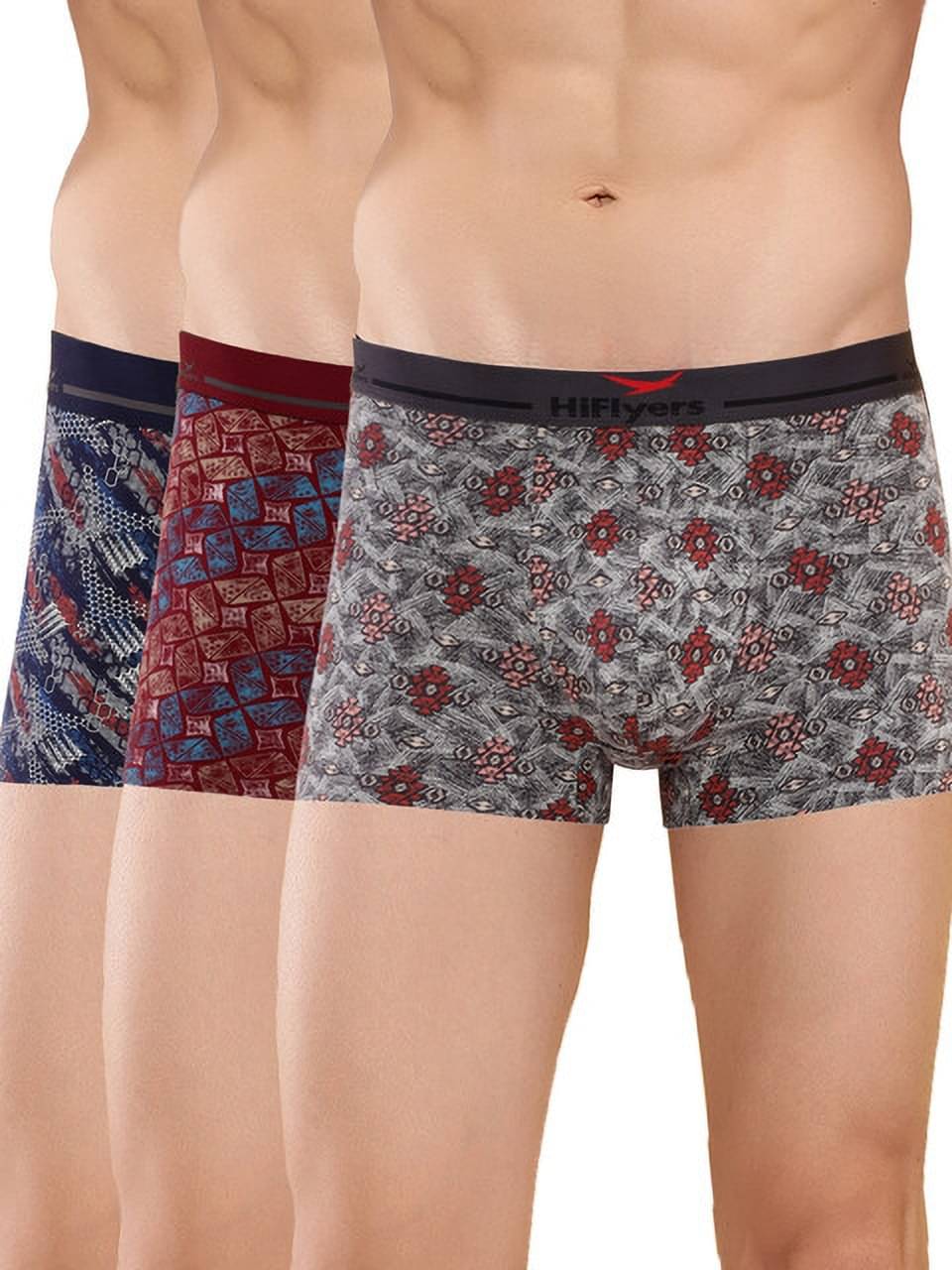 Hiflyers Pack of 3 Cotton Blend Trunks For Men's ( Grey )     			Hiflyers Pack of 3 Cotton Blend Trunks For Men's ( Grey )