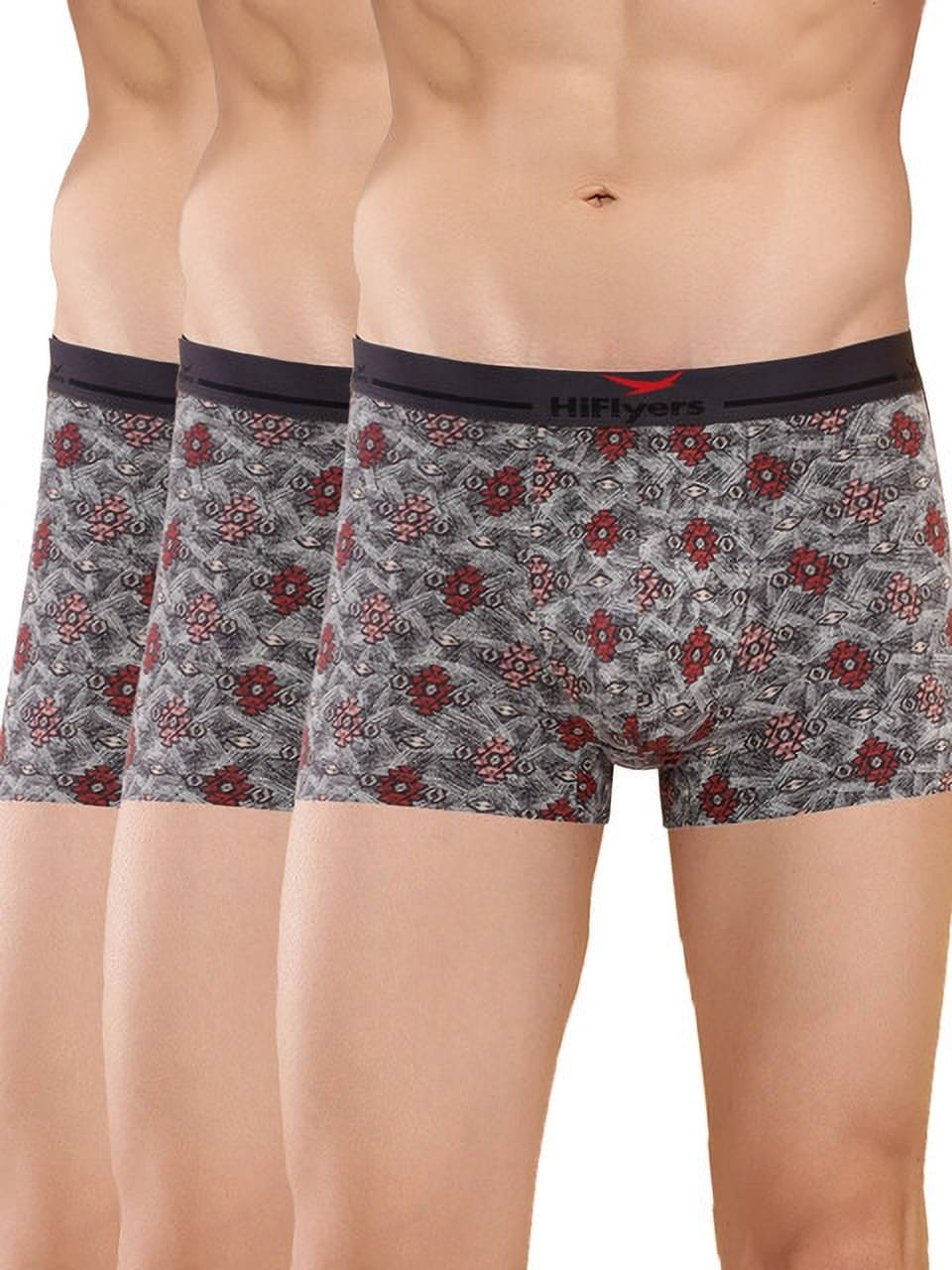 Hiflyers Pack of 3 Cotton Blend Trunks For Men's ( Grey )     			Hiflyers Pack of 3 Cotton Blend Trunks For Men's ( Grey )