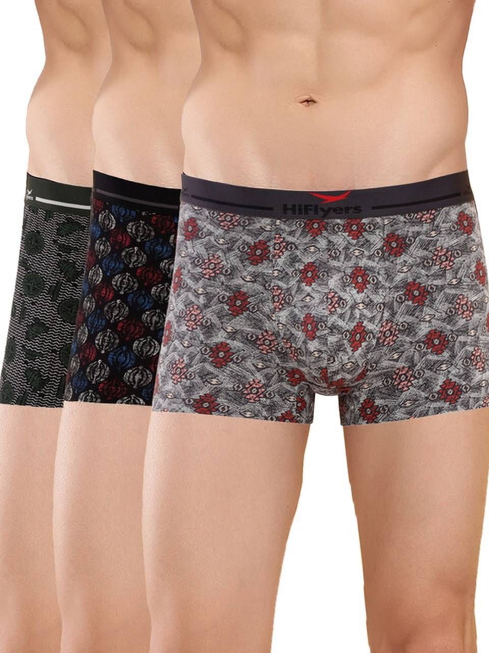     			Hiflyers Pack of 3 Cotton Blend Trunks For Men's ( Black )