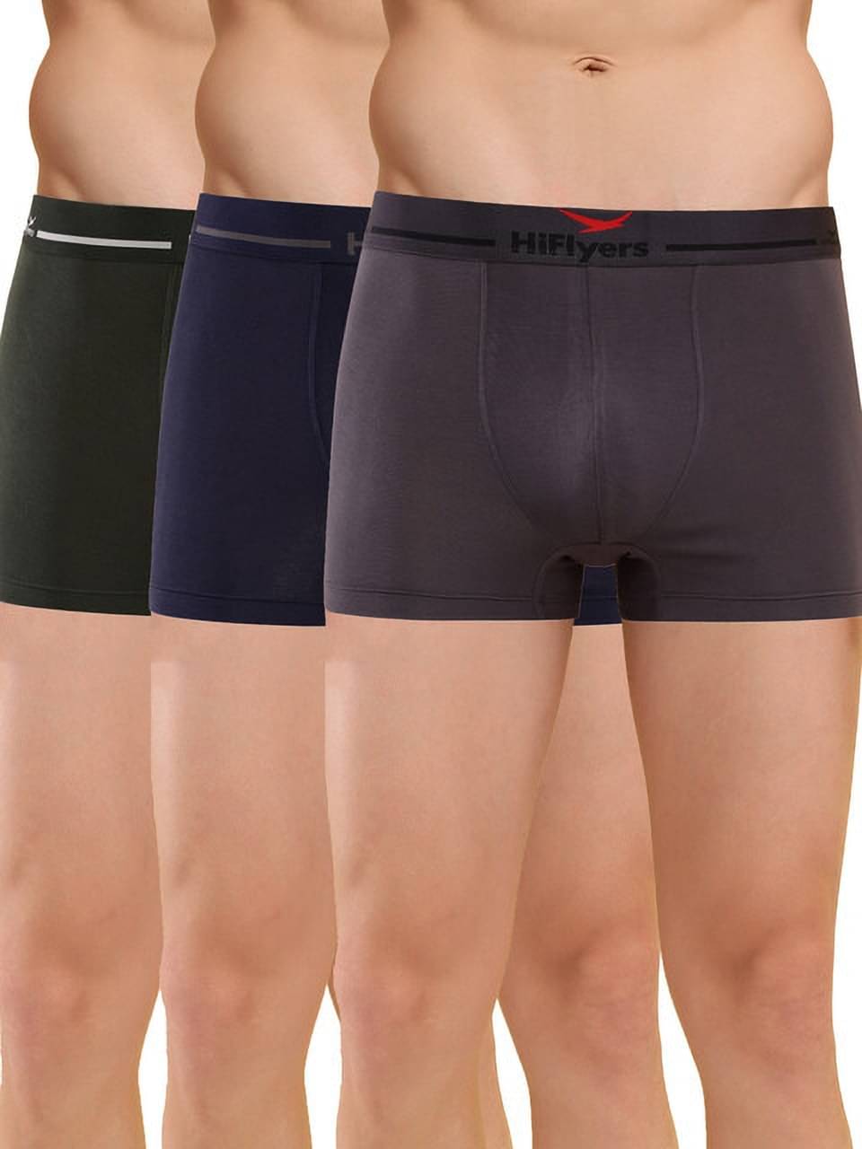 Hiflyers Pack of 3 Modal Trunks For Men's ( Grey )     			Hiflyers Pack of 3 Modal Trunks For Men's ( Grey )