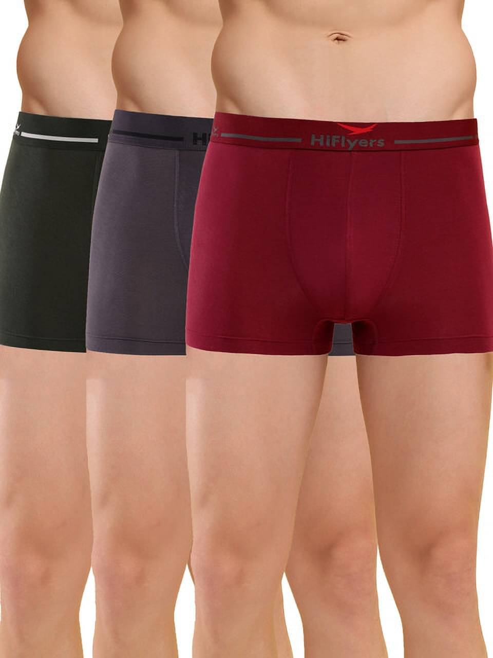 Hiflyers Pack of 3 Modal Trunks For Men's ( Grey ) Hiflyers Pack of 3 Modal Trunks For Men's ( Grey )