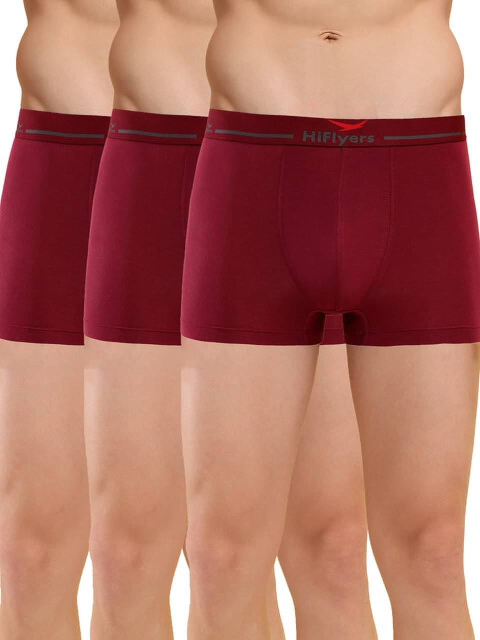 Hiflyers Pack of 3 Modal Trunks For Men's ( Maroon )     			Hiflyers Pack of 3 Modal Trunks For Men's ( Maroon )