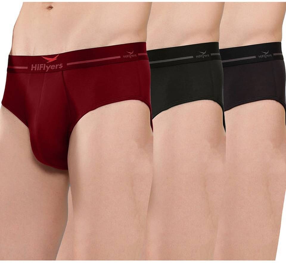 Hiflyers Pack of 3 Modal Briefs For Men's ( Black ) Hiflyers Pack of 3 Modal Briefs For Men's ( Black )