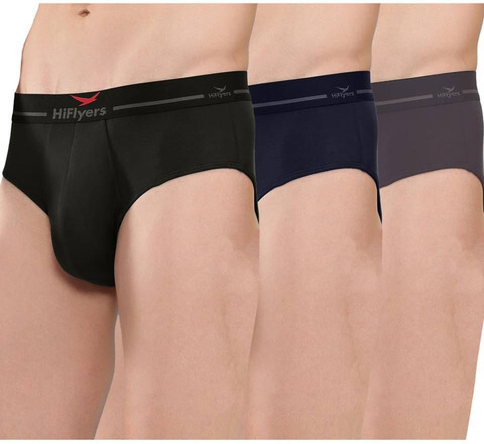 Hiflyers Pack of 3 Modal Briefs For Men's ( Grey )     			Hiflyers Pack of 3 Modal Briefs For Men's ( Grey )
