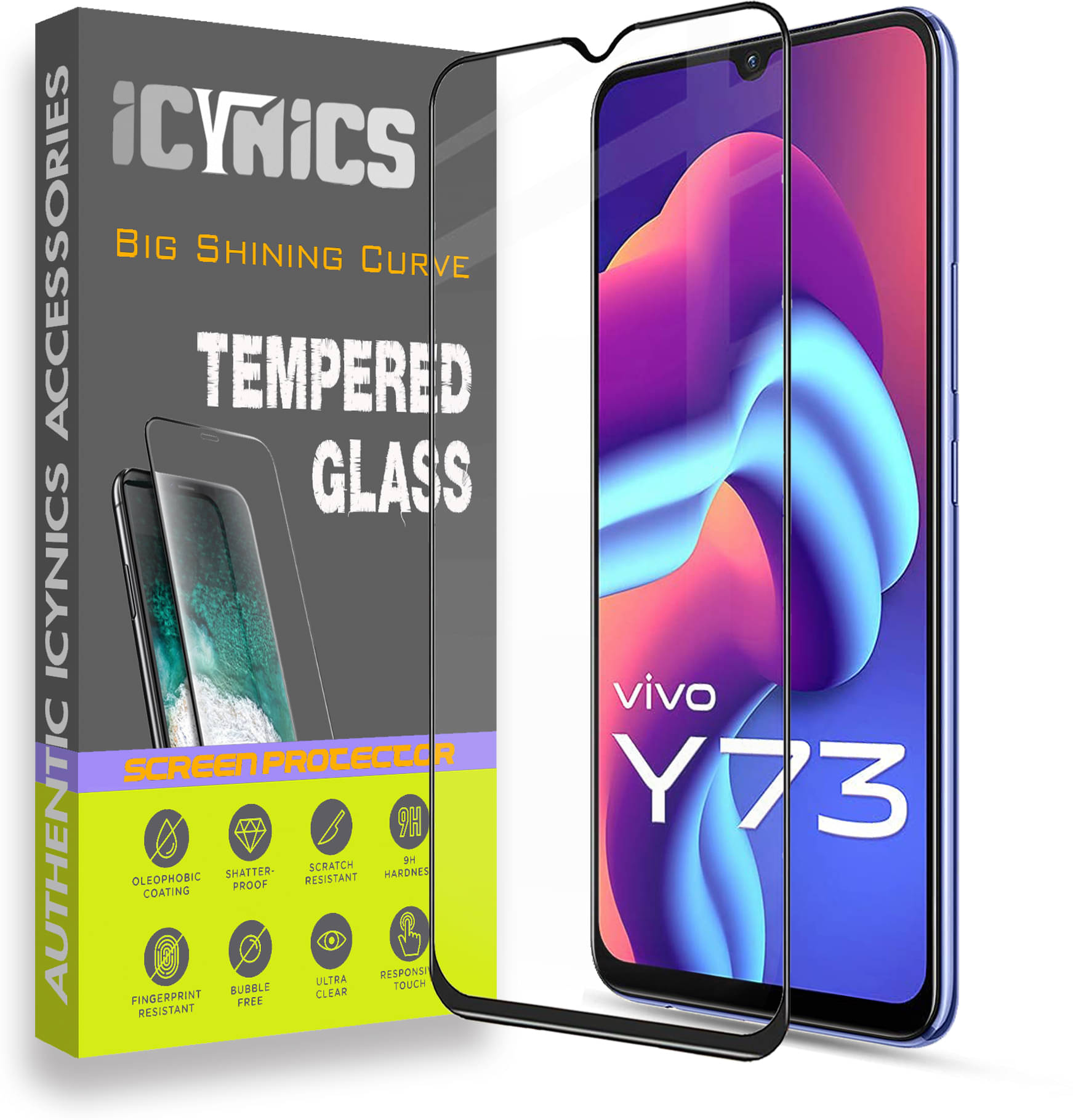 Icynics Tempered Glass Compatible For Vivo Y73 ( Pack of 1 ) Icynics Tempered Glass Compatible For Vivo Y73 ( Pack of 1 )